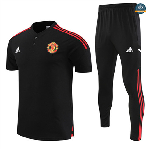 Max Maillot Manchester United + Pantalon 2022/23 Training noir discout