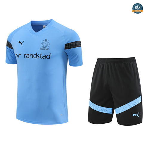 Max Maillot Olympique Marseille + Short 2022/23 Training Bleu flocage