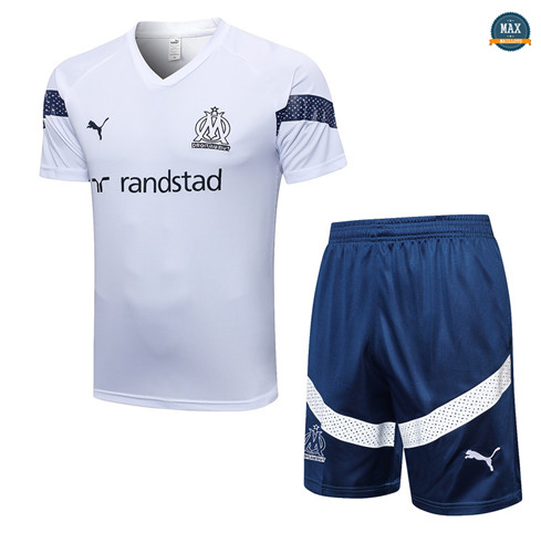 Max Maillots Olympique Marseille + Short 2022/23 Training Blanc grossiste