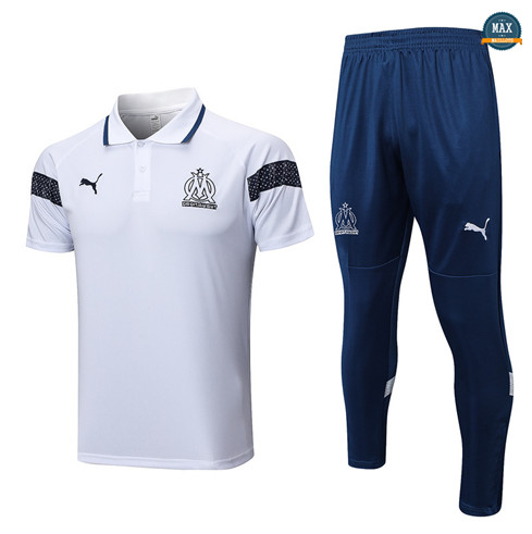 Max Maillots Polo Olympique Marseille + Pantalon 2022/23 Training Blanc original