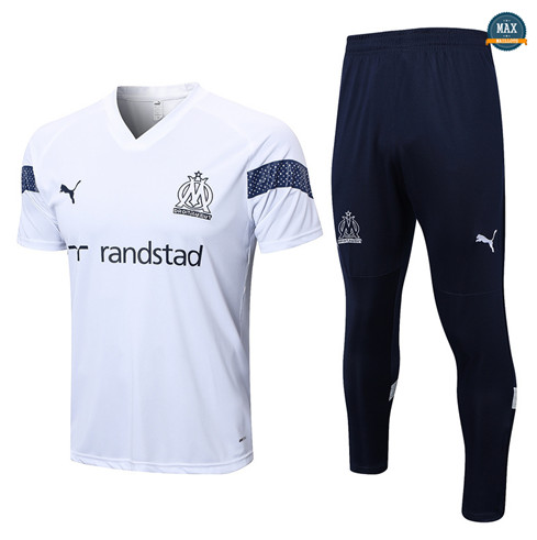 Max Maillot Olympique Marseille + Pantalon 2022/23 Training Blanc grossiste