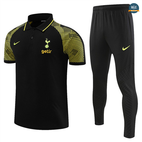 Max Maillots Polo Tottenham Hotspur + Pantalon 2022/23 Training noir flocage