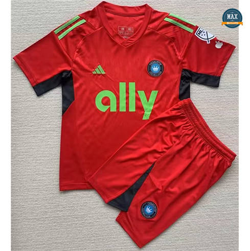 Max Maillot foot Charlotte Enfant Rouge 2023/24 fiable