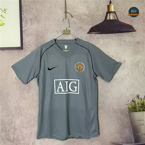 Max Maillot Retro 2007-08 Manchester United Gardien de but Gris grossiste