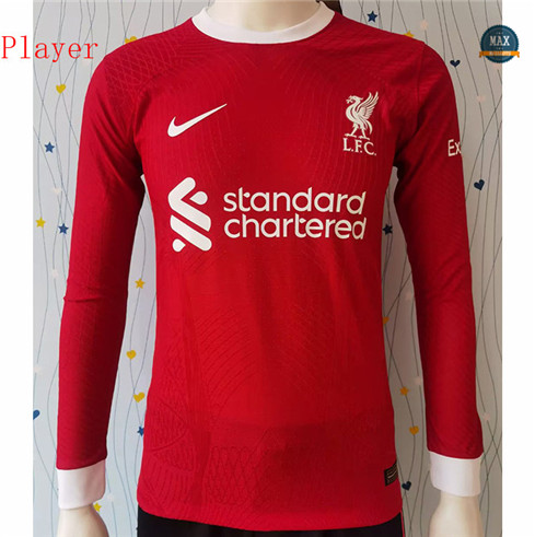 Max Maillot foot Player Version 2023/24 Liverpool Domicile Manche Longue