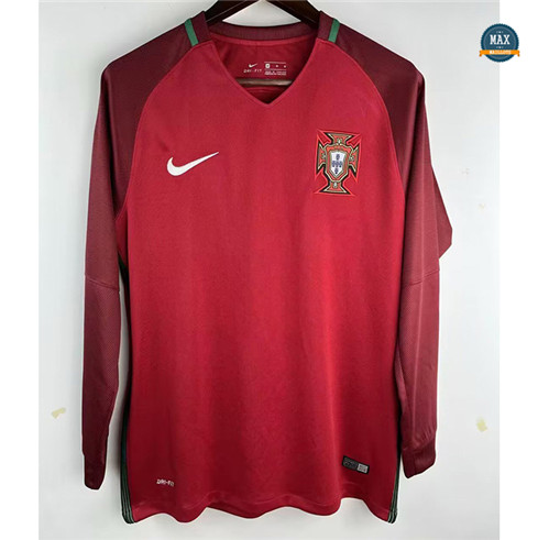 Max Maillot foot Retro 2016 Portugal Domicile Manche Longue