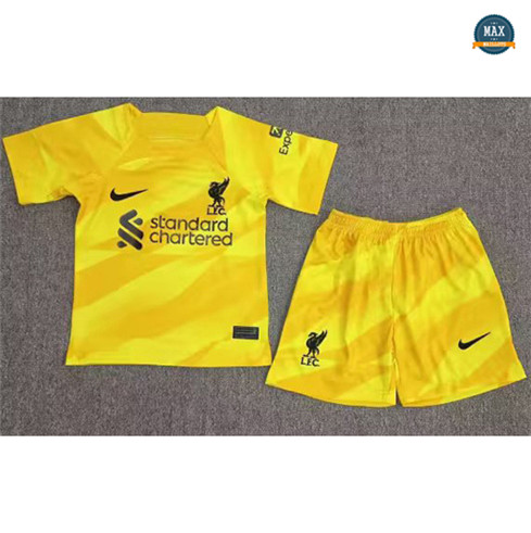 Max Maillots de foot Liverpool Enfant Gardien de but Jaune 2023/24 fiable