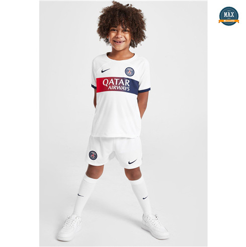 Max Maillot de foot Paris Saint Germain Enfant Exterieur Blanc 2023/24 grossiste