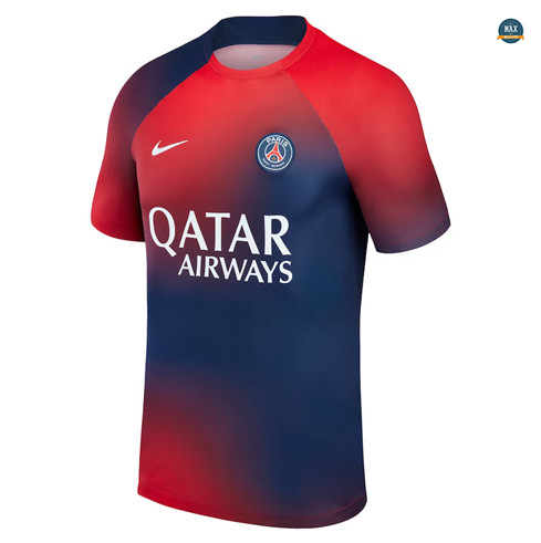 Max Maillot de foot Paris Saint Germain Training Rouge/Bleu 2023/24 fiable