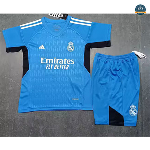 Max Maillot Foot Real Madrid Enfant goalkeeper Bleu 2023/24 grossiste