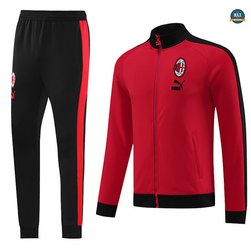 Nouveau Max Veste Survetement AC Milan 2023/24 Rouge flocage