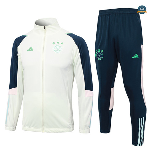 Acheter Max Veste Survetement AFC Ajax 2023/24 Blanc fiable