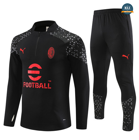 Marque Max Survetement Enfant AC Milan 2023/24 Noir personnalisé