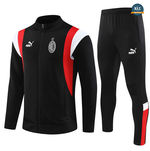 Nouveau Max Veste Survetement Enfant AC Milan 2023/24 Noir flocage