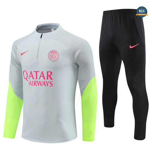 Nouveau Max Survetement Enfant Player Paris Saint Germain 2023/24 Gris flocage