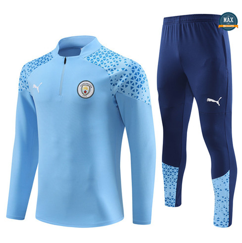 Marque Max Survetement Manchester City 2023/24 Bleu personnalisé