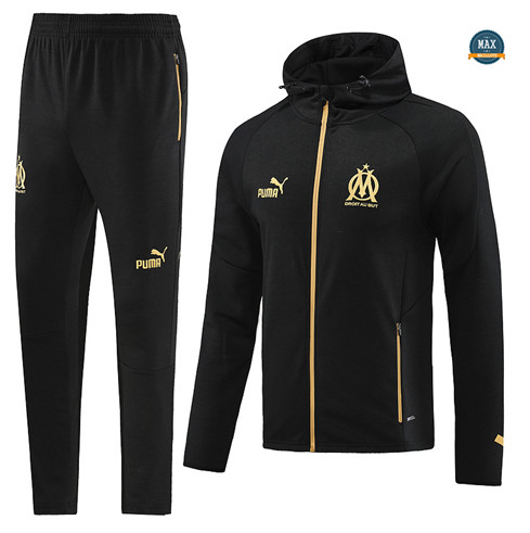 Nouveaux Max Veste Survetement à capuche Olympique Marseille 2023/24 Noir prix