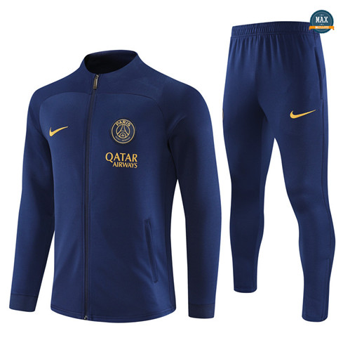 Soldes Max Veste Survetement Paris Saint Germain 2023/24 Bleu Marine grossiste