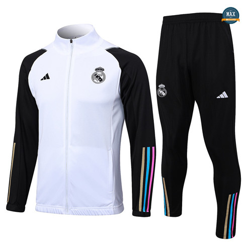 Achetez Max Veste Survetement Real Madrid 2023/24 Blanc pas cher