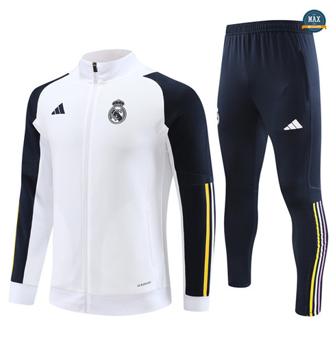 Nouveau Max Veste Survetement Real Madrid 2023/24 Blanc flocage