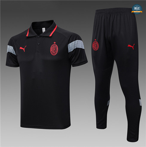 Vente Max Maillot AC Milan Polo + Pantalon 2023/24 Training Noir original