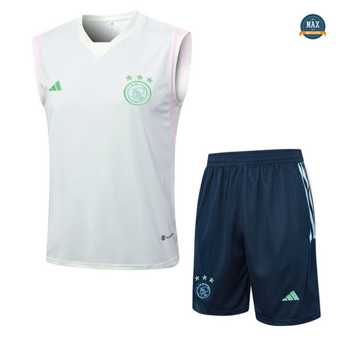 Nouveaux Max Maillot AFC Ajax Debardeur + Short 2023/24 Training Blanc prix