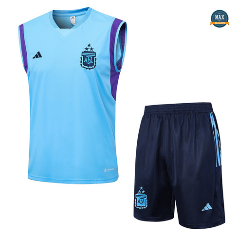 Site Max Maillot Argentine Debardeur + Short 2023/24 Training Bleu discout