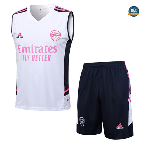 Soldes Max Maillot Arsenal Debardeur + Short 2023/24 Training Blanc grossiste