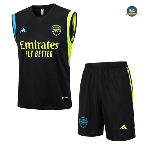 Nouveaux Max Maillot Arsenal Debardeur + Short 2023/24 Training Noir prix