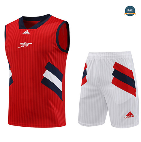 Nouveau Max Maillot Arsenal Debardeur + Short 2023/24 Training Rouge flocage