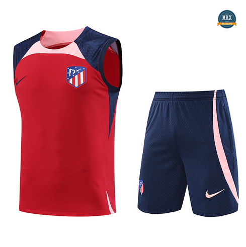 Achetez Max Maillot Atletico Madrid Debardeur + Short 2023/24 Training Rouge pas cher