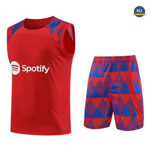 Marque Max Maillot Barcelone Debardeur + Short 2023/24 Training Rouge personnalisé