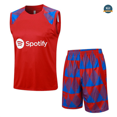 Nouveaux Max Maillot Barcelone Debardeur + Short 2023/24 Training Rouge prix