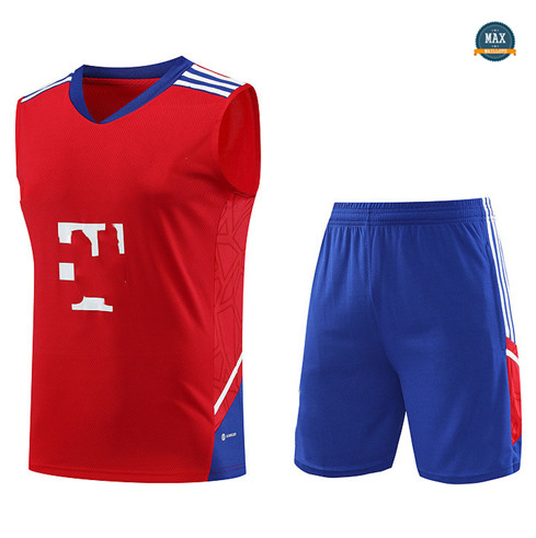 Soldes Max Maillot Bayern Munich Debardeur + Short 2023/24 Training Rouge grossiste