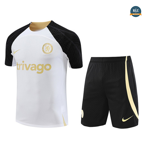 Soldes Max Maillot Chelsea + Short 2023/24 Training Blanc grossiste