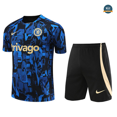 Marque Max Maillot Chelsea + Short 2023/24 Training Bleu personnalisé