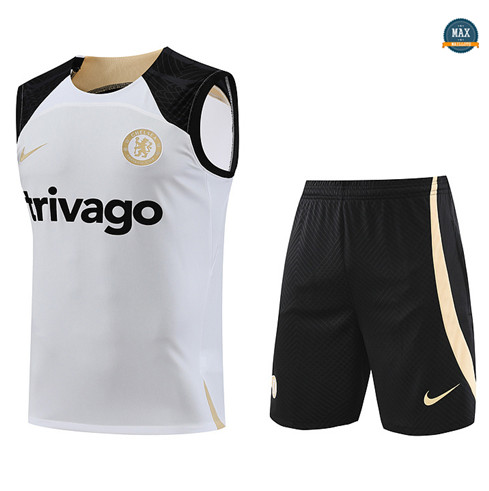 Site Max Maillot Chelsea Debardeur + Short 2023/24 Training Blanc discout