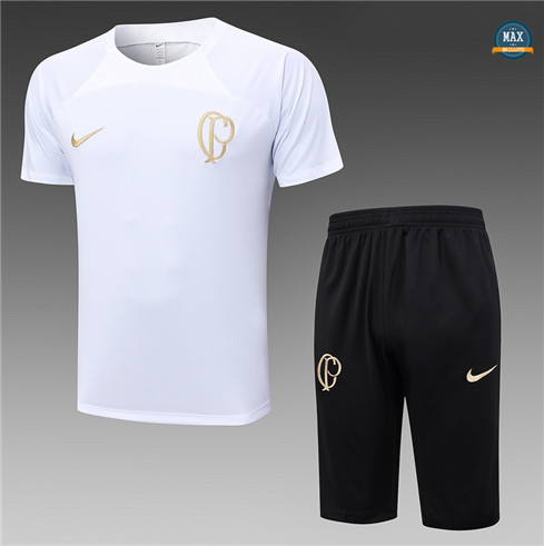 Nouveau Max Maillot Corinthiens + Short 2023/24 Training Blanc flocage