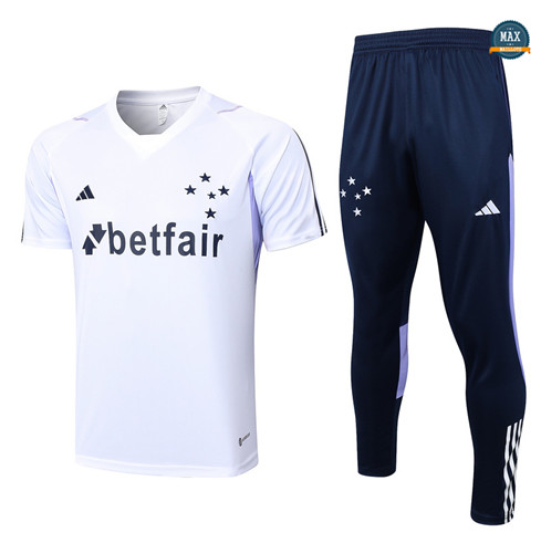 Marque Max Maillot Cruzeiro + Pantalon 2023/24 Training Blanc personnalisé