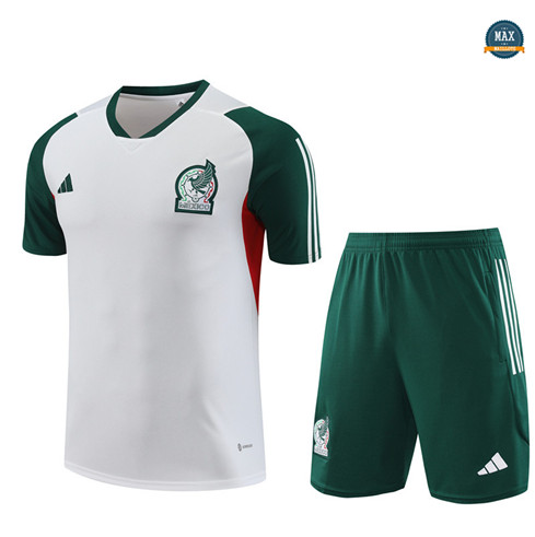 Nouveau Max Maillot Mexique Enfant + Short 2023/24 Training Blanc flocage