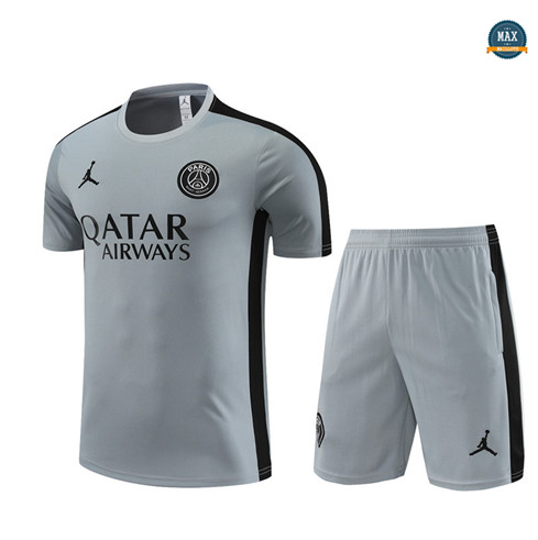 Nouveau Max Maillot Paris Saint Germain Enfant + Short 2023/24 Training Gris flocage