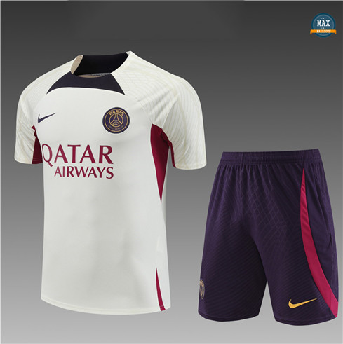 Soldes Max Maillot Paris Saint Germain Enfant + Short 2023/24 Training Jaune grossiste