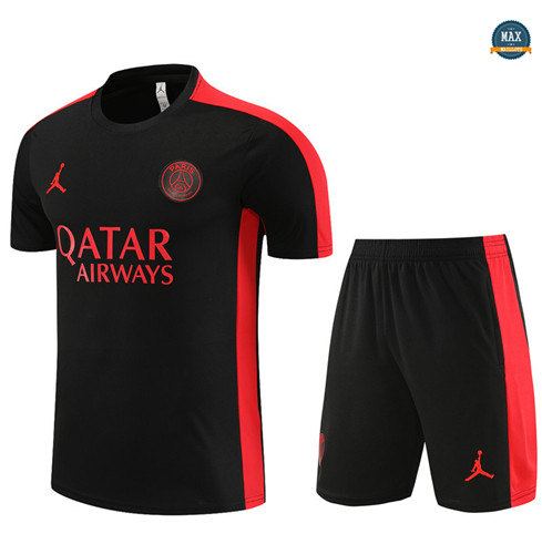 Marque Max Maillot Paris Saint Germain Enfant + Short 2023/24 Training Noir personnalisé