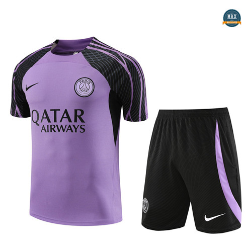 Nouveau Max Maillot Paris Saint Germain Enfant + Short 2023/24 Training Violet flocage