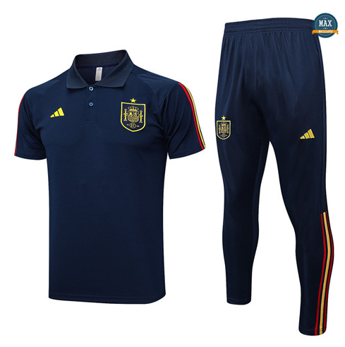 Achetez Max Maillot Espagne Polo + Pantalon 2023/24 Training Bleu pas cher