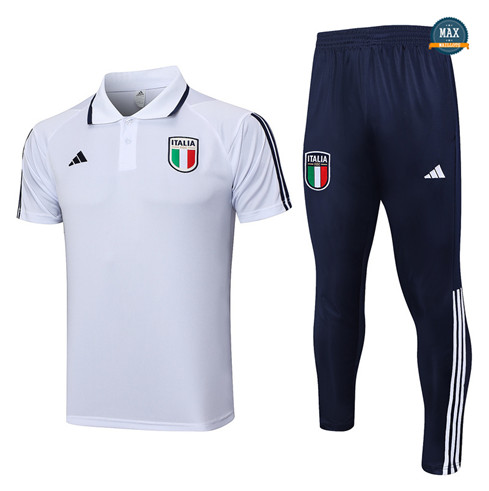 Vente Max Maillot Italie Polo + Pantalon 2023/24 Training Blanc original