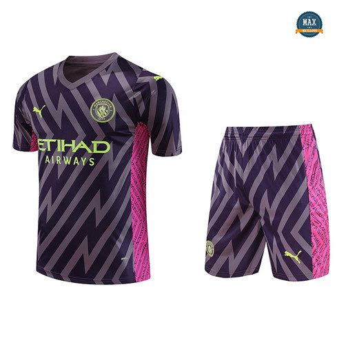 Nouveaux Max Maillot Gardien de but Manchester City + Short 2023/24 Training Violet prix