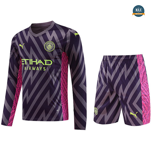 Site Max Maillot Manchester City Manche Longue + Short 2023/24 Violet discout