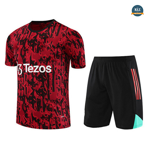 Soldes Max Maillot Manchester United + Short 2023/24 Training Rouge grossiste