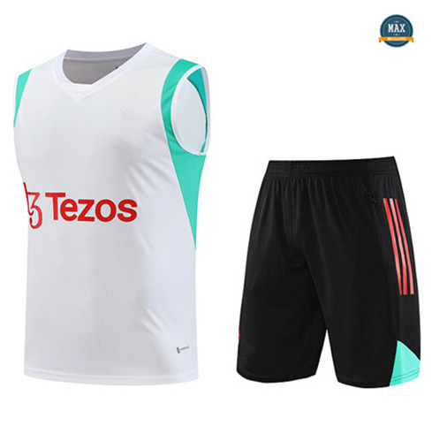 Nouveaux Max Maillot Manchester United Debardeur + Short 2023/24 Training Blanc prix